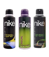 Nike Casual, Cool Wind & Green Storm Deodorant for Men-200ml Each