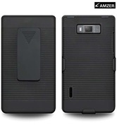 Amzer 95271 Shellster - Black for LG Optimus L7 P705, LG Optimus L7 P700