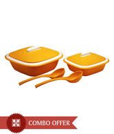 CuttingEdge Solitaire Double Walled Casseroles With Ladles - Big & Small
