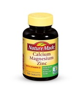 Nature Made Calcium Magnesium and Zinc with Vitamin D With D-3 100 Tablets (Pack of 3)