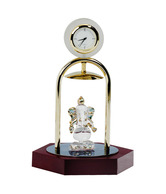Antraa Table Top Watch Showpiece With Glass Ganesha Statue