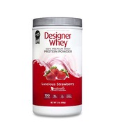 DESIGNER WHEY 100% Premium Whey Protein Powder Luscious Strawberry 32 Ounce Container