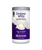 DESIGNER WHEY 100% Premium Whey Protein Powder Plain & Simple 32 Ounce Container