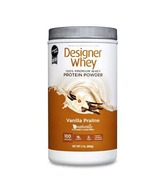 DESIGNER WHEY 100% Premium Whey Protein Powder Vanilla Praline 32 Ounce Container