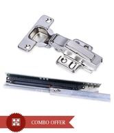 Neeva Set Of 18 Inches ( Quadro) Full Extension + Automatic Hinges ( 1 Pair)