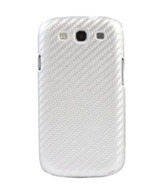 CUBIX white Carbon fiber hard back carry case cover for Samsung Galaxy S3 i9300