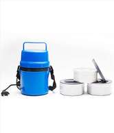 Power Plus Electra Microweavable 3 containers Hot Lunch Box Electric Lunch Box Tiffin Box - H06 Virgin Plastic Tiffin Sets