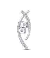 G Divas Diamond Cross Over 18 Kt White Gold Pendant