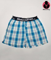 Smugglerz Turquoise Blue Check Boxers