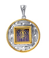 Dijyo Gold Ganesh Stotra Round Yantra Pendant