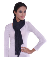 Manjari Classic Navy Blue Stole - YI-ss-14-NBLUE