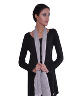 Manjari Heart Soft Grey Stole - YI-ss-2-GREY