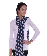Manjari Soft Blue Polka Stole - YI-ss-8-BLUE