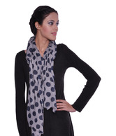 Manjari Squashy Grey Polka Stole - YI-ss-8-GREY