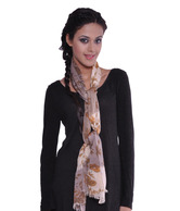 Manjari Heart Soft Brown Stole - YI-ss-9-BROWN