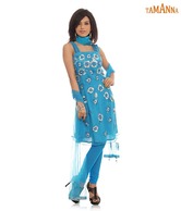 Tamanna Blue Embellished Designer Suit