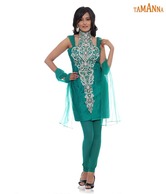 Tamanna Green Hand Embroidered Suit