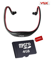 Vox Neckband BM060 MP3/FM Player Red with free 4Gb Micro SD Card