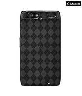 Amzer Luxe Argyle High Gloss TPU Soft Gel Skin Case - Smoke Grey For Motorola RAZR XT910