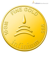 Infinium 24kt 10g 995 Purity BIS Hallmarked Ganesha Gold Coin