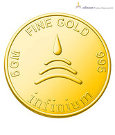 Infinium 24kt 5g 995 Purity BIS Hallmarked Ganesha Gold Coin