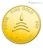 Infinium 24kt 20g 999 Purity BIS Hallmarked Flower Gold Coin