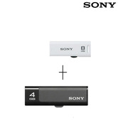 Sony Micro Vault Classic 4GB Pen Drive (Black)+Sony Micro Vault Classic 8GB Pen Drive (White)