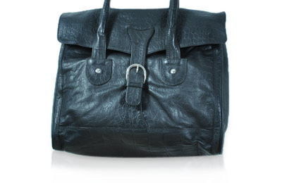 Black Leather Handbags on Jm Black Leather Handbag With Belt