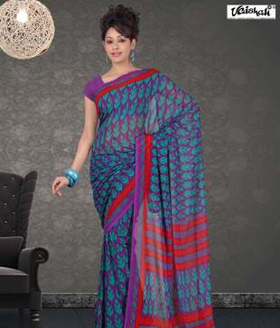Vaishali Blue Georgette Saree(PrintedSaree-1010B)