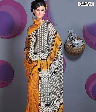 Vaishali Yellow Georgette Saree(PrintedSaree-10518)