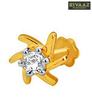 Rivaaz Enchanting CZ Gold Nosepin Attractive jewellery collection for today's women!