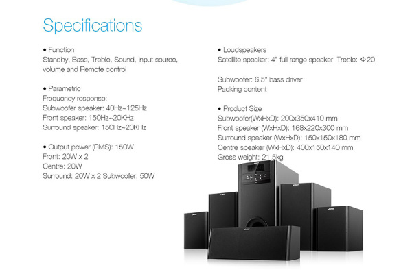 f&d f8000u 5.1 home theatre speaker