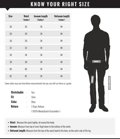 Cello Jeans Size Chart