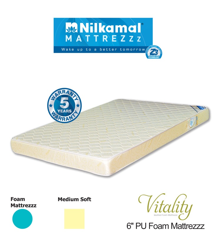 Nilkamal Queen Size Vitality Foam Mattress (75x60x6 inches) Buy