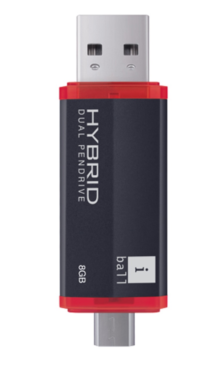 Iball Dual Hybrid 8 Gb Pen Drives Red And Black - Buy Iball Dual Hybrid ...