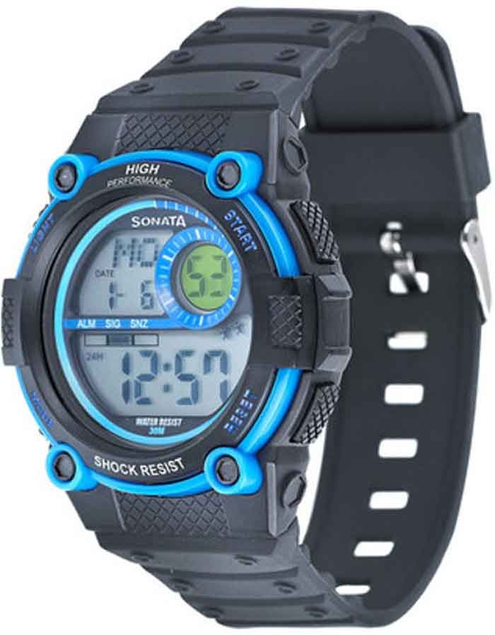 how to set time in digital watch sonata