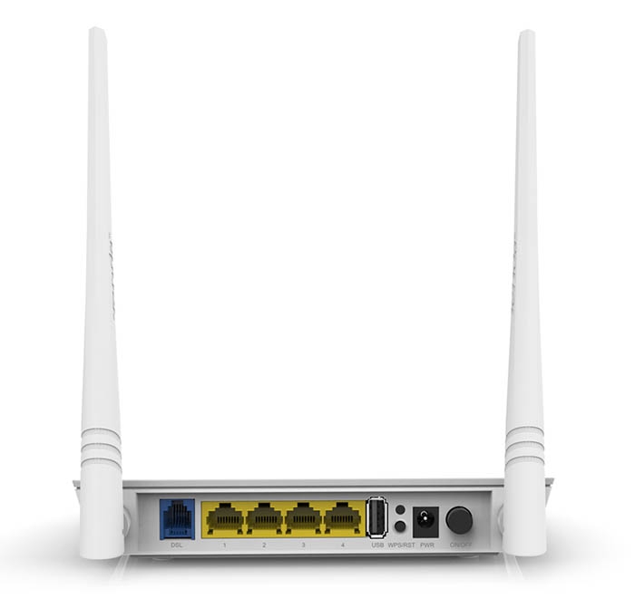 Tenda 300Mbps Wireless Router, with 2 detachable antenna , 4LAN ports, USB Port (Print Server