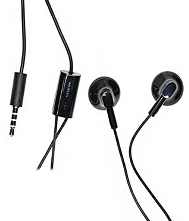 Nokia Wh-108 Earbuds Wired Earphones With Mic Black (Without Mic Button