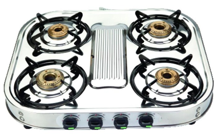 Stainless Steel Four Burner Gas Range snapdeal brings you the longer rainbow stainless steel gas stove a four burner gas stove which has four differently sized burners which can all be used