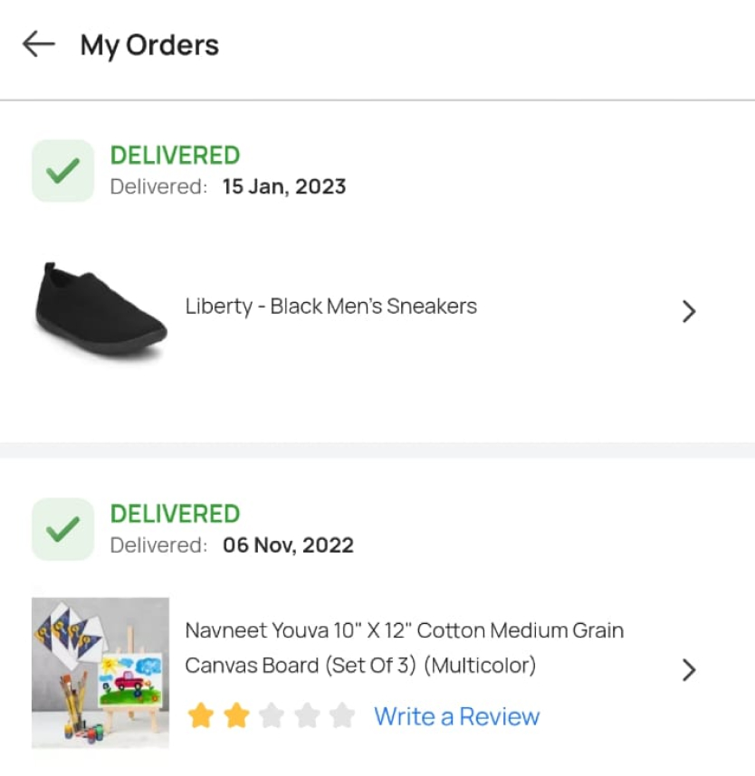 My Order Step 1